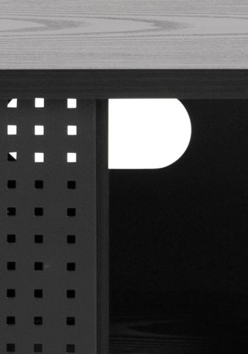 ACT NORDIC Angus TV-bord, m. 1 skyvedr - svart ask melamin og svart metall (140x40)