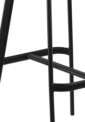 ACT NORDIC Oregon Barhocker, mit Rückenlehne und Fußstütze – Cognac-PU und schwarzes Metall