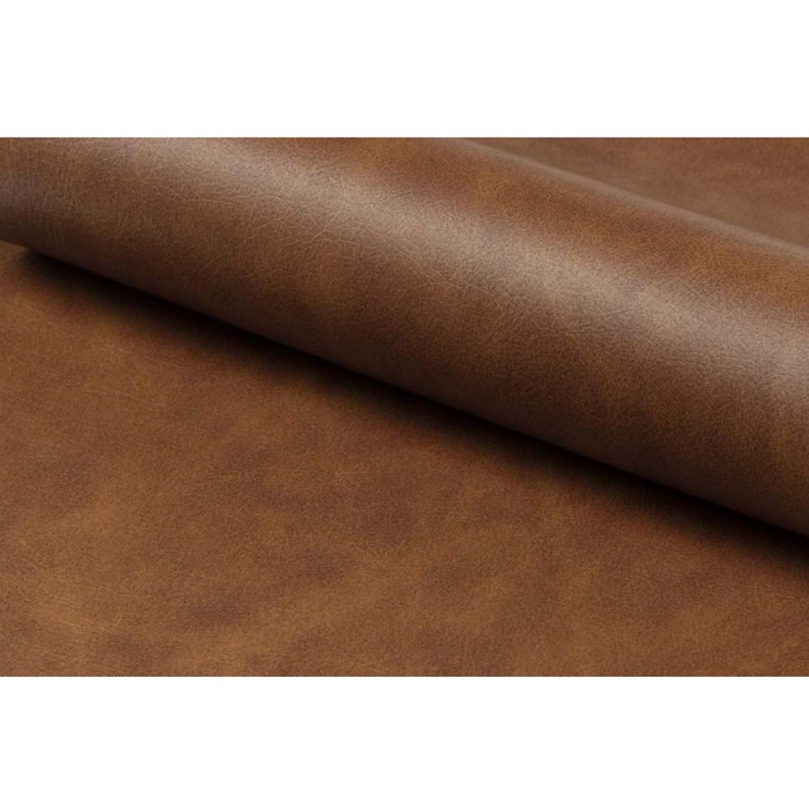 ACT NORDIC Oregon Barhocker, mit Rückenlehne und Fußstütze – Cognac-PU und schwarzes Metall