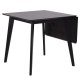 ACT NORDIC Roxby spisebord, m. tillgsplade - sort egefinér og sort gummitr (80/120x80)