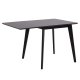 ACT NORDIC Roxby spisebord, m. tillgsplade - sort egefinér og sort gummitr (80/120x80)
