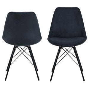 ACT NORDIC Eris spisebordsstol - antracitgr fljl og sort metal