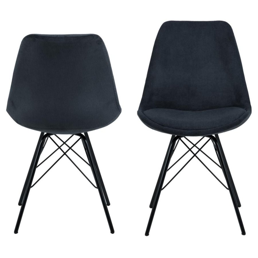 ACT NORDIC Eris Esszimmerstuhl - anthrazitgrauer Samt und schwarzes Metall