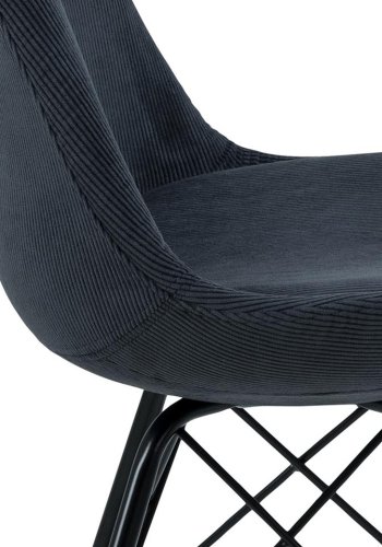 ACT NORDIC Eris Esszimmerstuhl - anthrazitgrauer Samt und schwarzes Metall