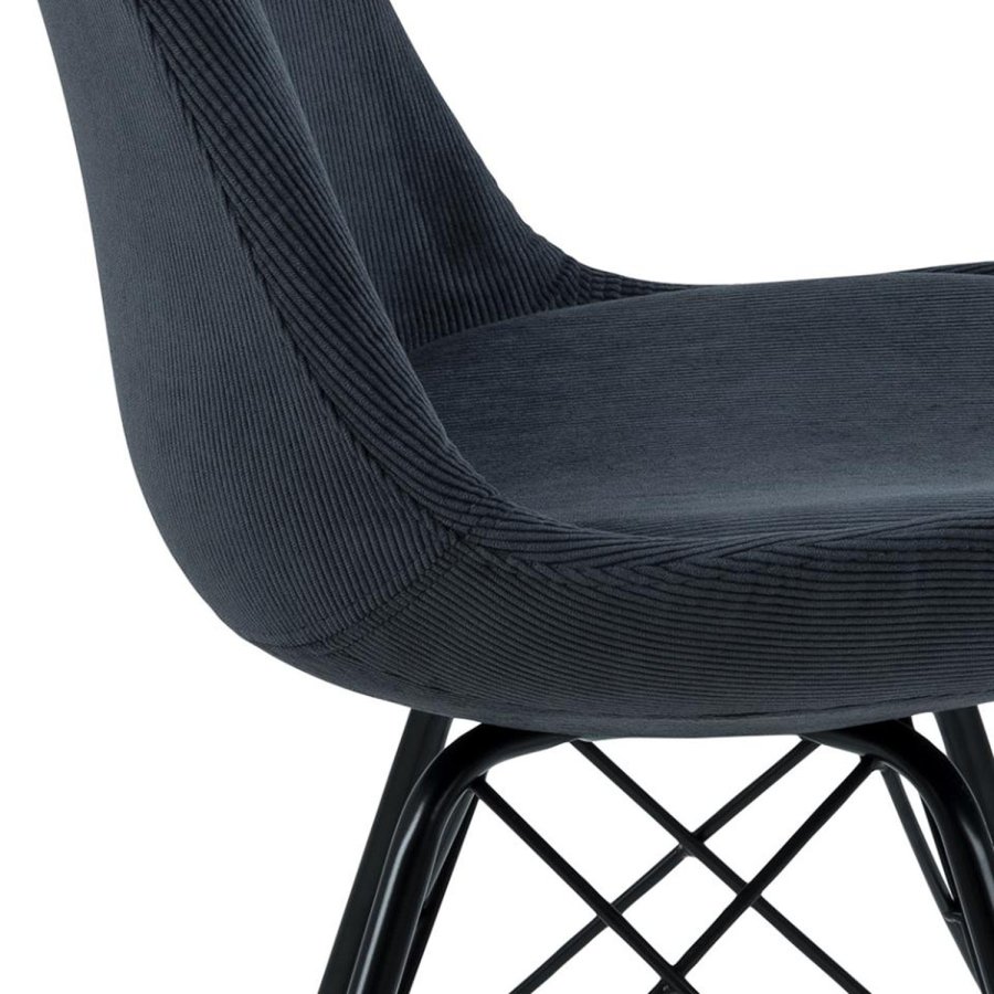 ACT NORDIC Eris Esszimmerstuhl - anthrazitgrauer Samt und schwarzes Metall