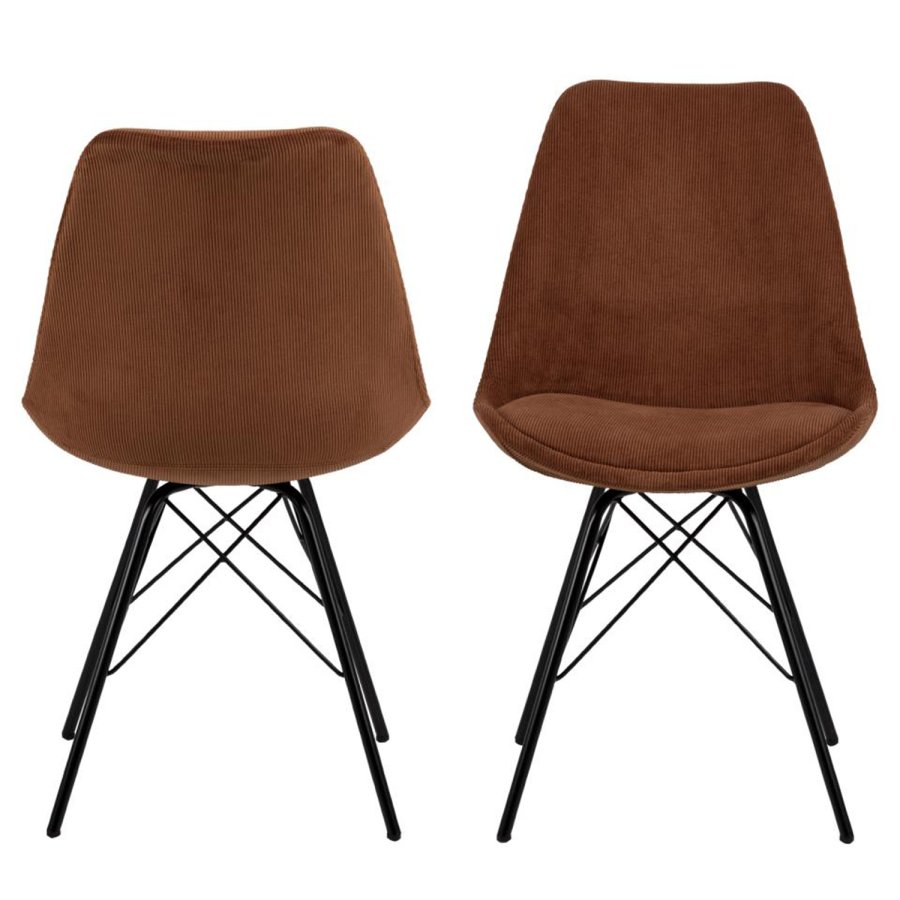 ACT NORDIC Eris Esszimmerstuhl - Kupferstoff und schwarzes Metall