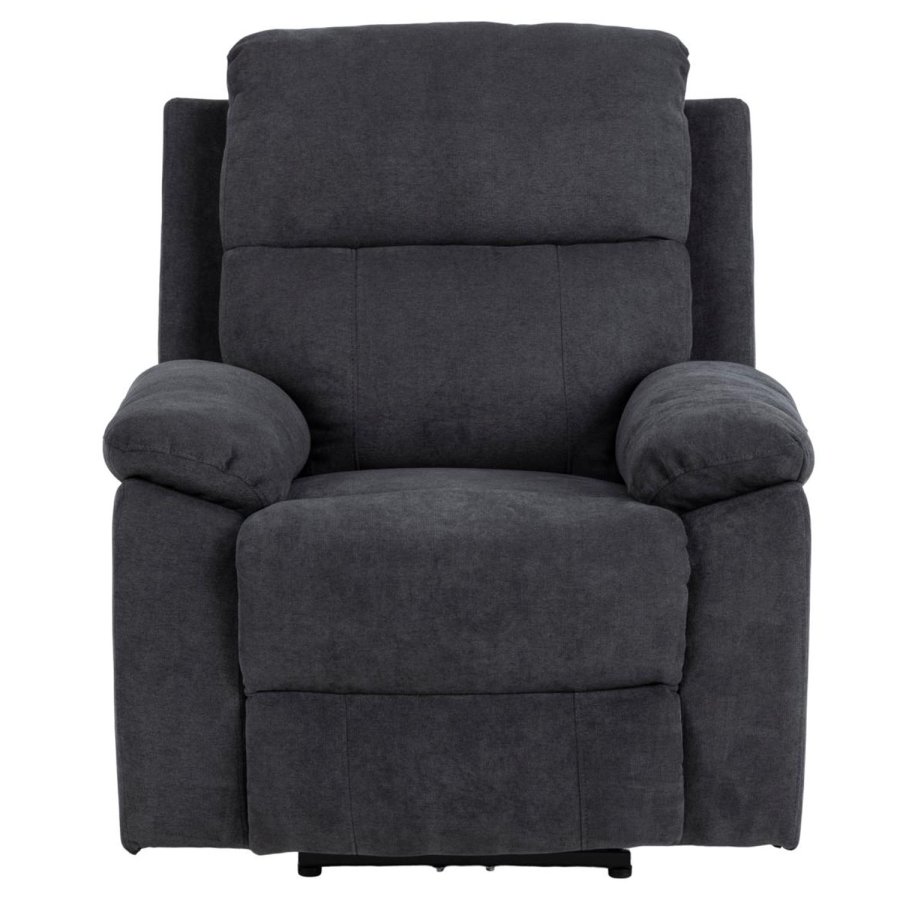 ACT NORDIC Mora hvilestol, elektrisk, m. C-kontakt - mrkegrtt stoff og sort metall