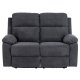ACT NORDIC Mora 2 pers. recliner sofa, elektrisk, m. C stik - mrkegr stof og sort metal