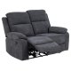 ACT NORDIC Mora 2 pers. recliner sofa, elektrisk, m. C stik - mrkegr stof og sort metal