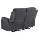 ACT NORDIC Mora 2 pers. recliner sofa, elektrisk, m. C stik - mrkegr stof og sort metal