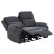 ACT NORDIC Mora 2 pers. recliner sofa, elektrisk, m. C stik - mrkegr stof og sort metal