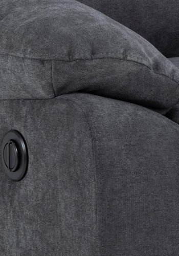 ACT NORDIC Mora 2 pers. recliner sofa, elektrisk, m. C stik - mrkegr stof og sort metal