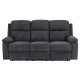 ACT NORDIC Mora 3 pers. recliner sofa, elektrisk, m. C stik - mrkegr stof og sort metal