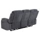 ACT NORDIC Mora 3 pers. recliner sofa, elektrisk, m. C stik - mrkegr stof og sort metal