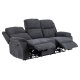 ACT NORDIC Mora 3 pers. recliner sofa, elektrisk, m. C stik - mrkegr stof og sort metal
