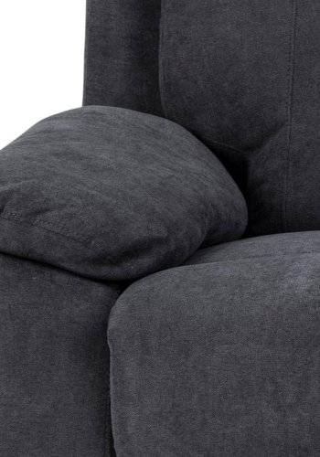 ACT NORDIC Mora 3 pers. recliner sofa, elektrisk, m. C stik - mrkegr stof og sort metal