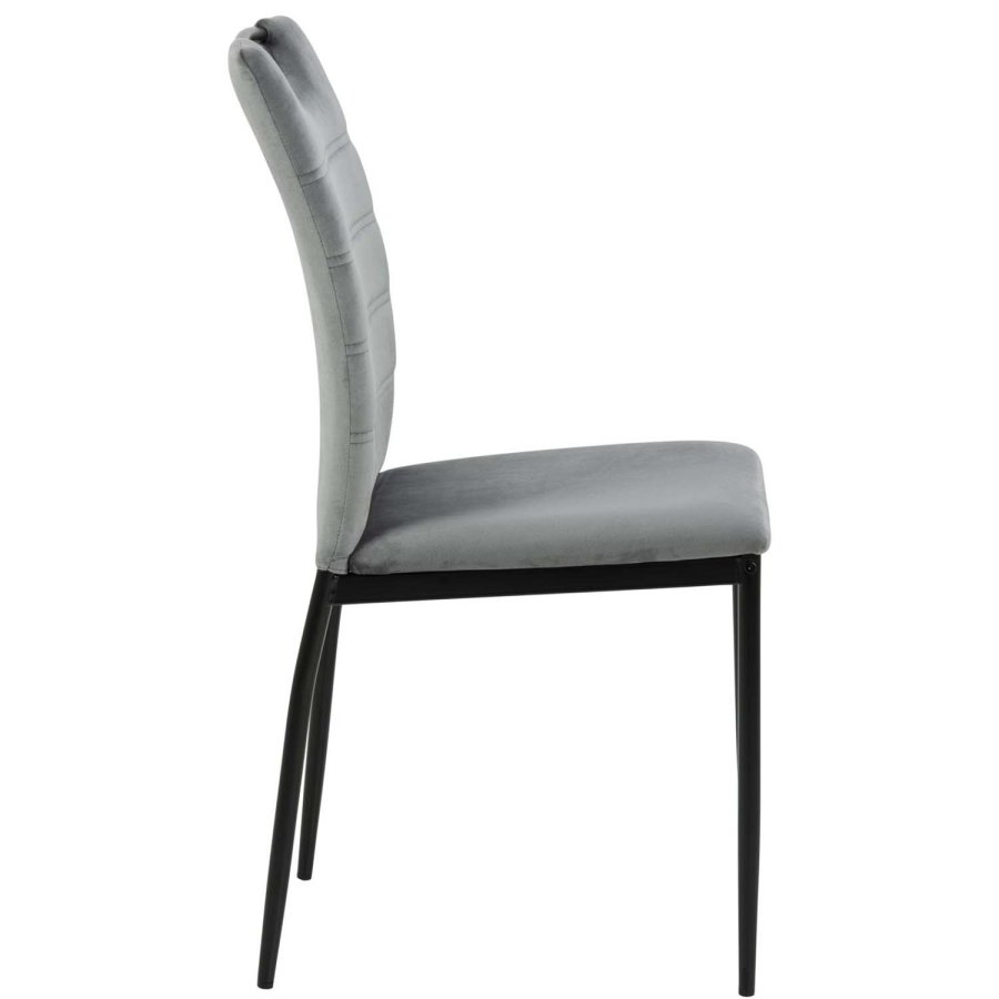 ACT NORDIC Dia spisebordstol - mrkegr polyester og svart metall