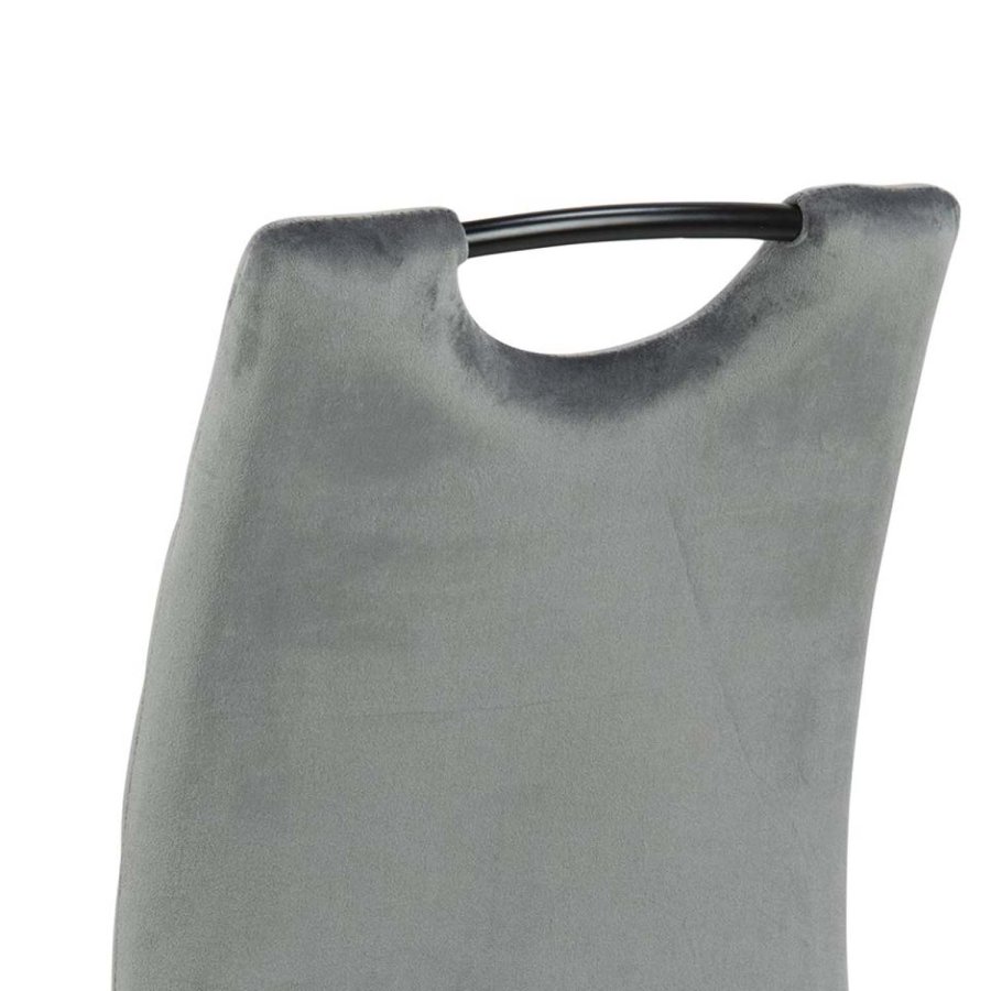 ACT NORDIC Dia spisebordstol - mrkegr polyester og svart metall