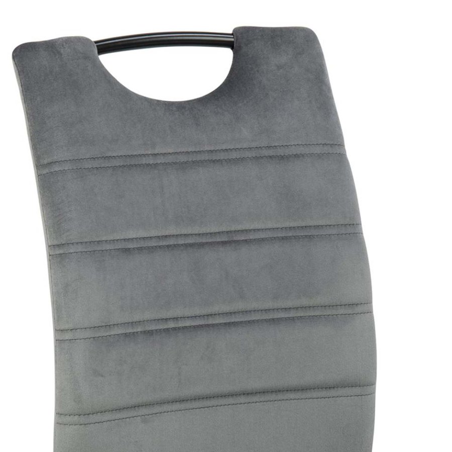 ACT NORDIC Dia spisebordstol - mrkegr polyester og svart metall