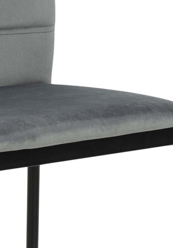 ACT NORDIC Dia spisebordstol - mrkegr polyester og svart metall