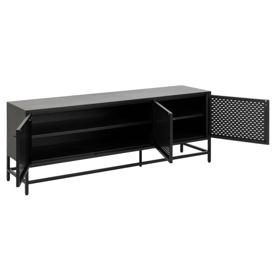 ACT NORDIC Newcastle sknk, m. 3 lger og 2 hylder - sort metal (160x40)