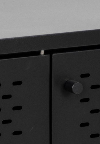 ACT NORDIC Newcastle sknk, m. 3 lger og 2 hylder - sort metal (160x40)