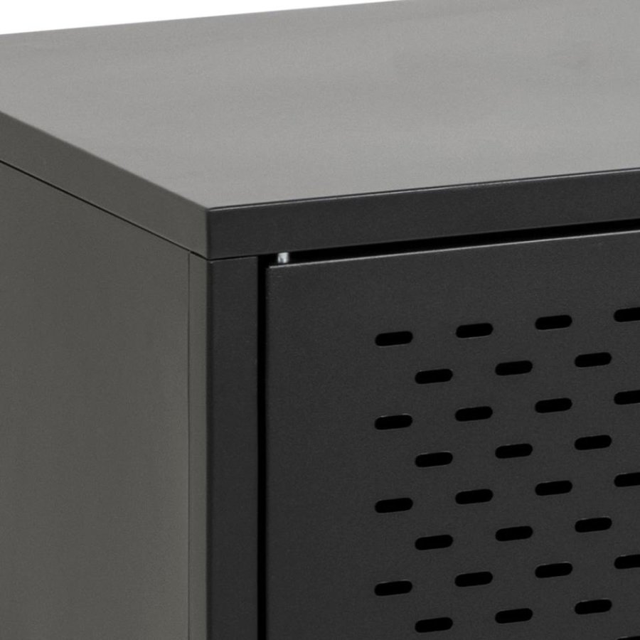 ACT NORDIC Newcastle sknk, m. 3 lger og 2 hylder - sort metal (160x40)