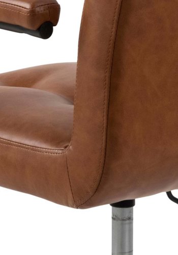 ACT NORDIC Cosmo skrivebordsstol, med armlener - cognac PU og sort metall