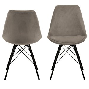 ACT NORDIC Eris spisebordsstol - beige fljl og sort metal