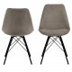 ACT NORDIC Eris Esszimmerstuhl - beiger Samt und schwarzes Metall