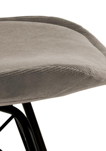 ACT NORDIC Eris Esszimmerstuhl - beiger Samt und schwarzes Metall