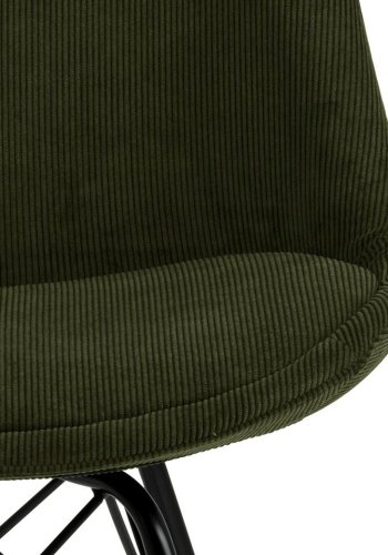 ACT NORDIC Eris Esszimmerstuhl - grüner Samt und schwarzes Metall