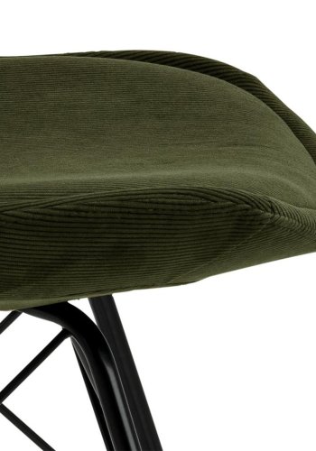 ACT NORDIC Eris Esszimmerstuhl - grüner Samt und schwarzes Metall