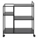ACT NORDIC Newcastle Servierwagen, mit 3 Ablagen - schwarzes Metall (78x40)