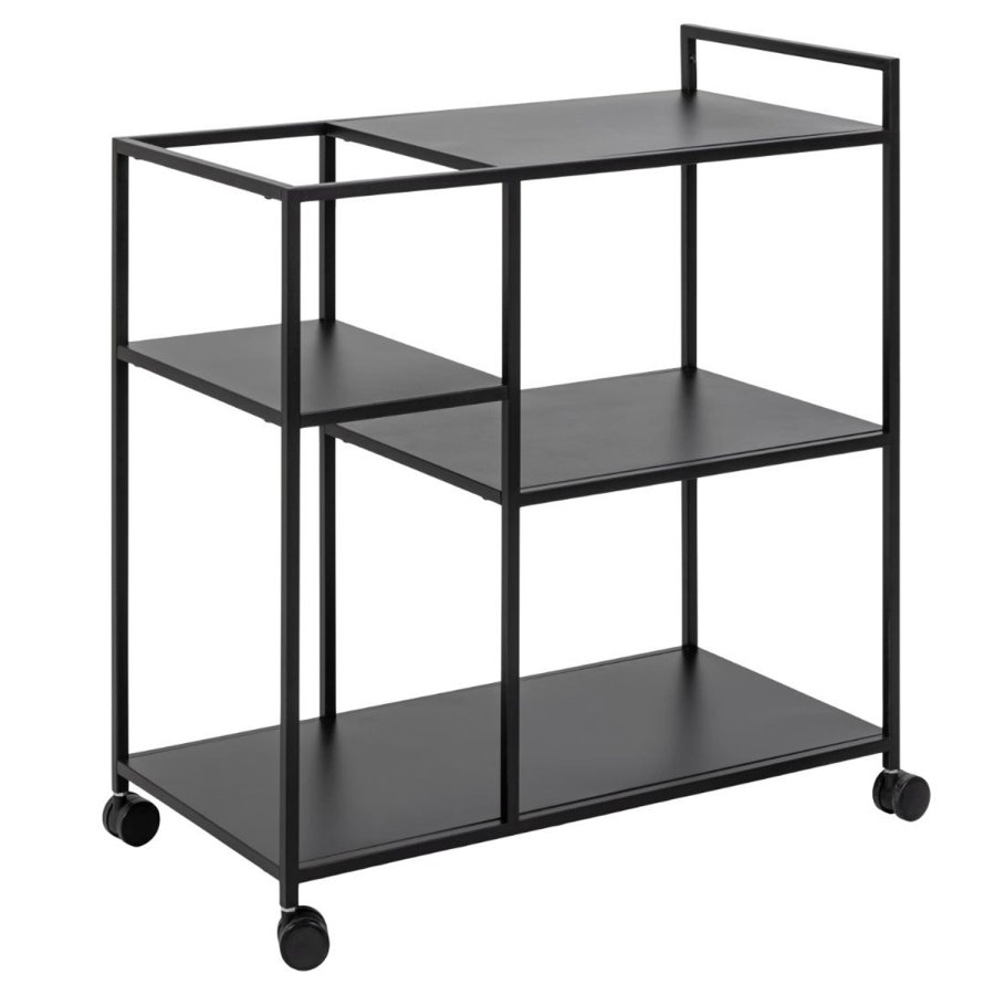 ACT NORDIC Newcastle Servierwagen, mit 3 Ablagen - schwarzes Metall (78x40)