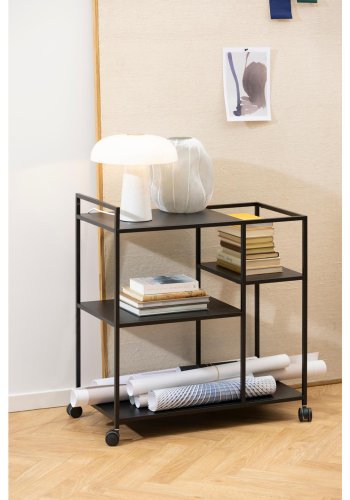 ACT NORDIC Newcastle Servierwagen, mit 3 Ablagen - schwarzes Metall (78x40)
