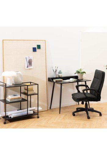 ACT NORDIC Newcastle Servierwagen, mit 3 Ablagen - schwarzes Metall (78x40)