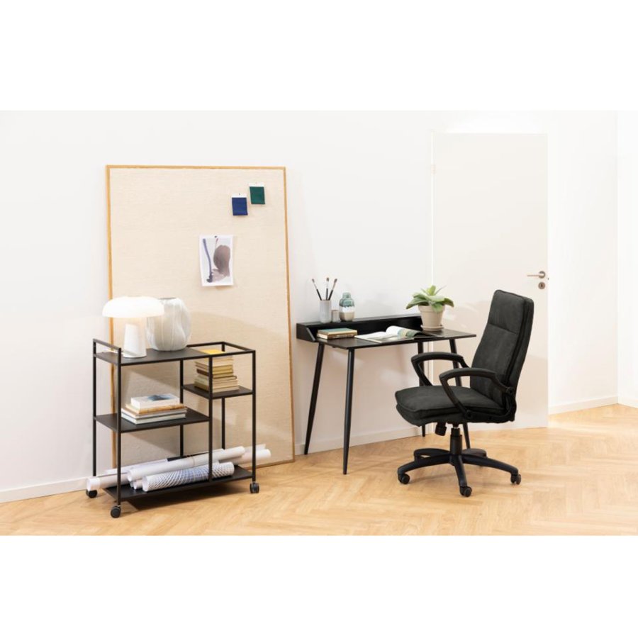 ACT NORDIC Newcastle Servierwagen, mit 3 Ablagen - schwarzes Metall (78x40)