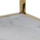 ACT NORDIC Alisma sengebord, m. hylde - hvid marmorprint glas og guld metal (45x40)