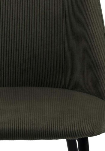 ACT NORDIC Ines Esszimmerstuhl - olivgrüner Samt und schwarzes Metall