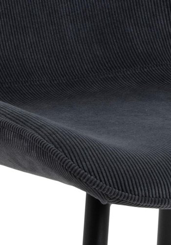 ACT NORDIC Femke Esszimmerstuhl - anthrazitgrauer Samt und schwarzes Metall