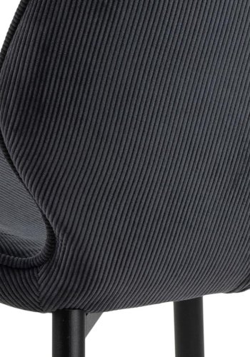 ACT NORDIC Femke Esszimmerstuhl - anthrazitgrauer Samt und schwarzes Metall