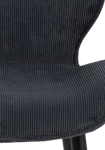 ACT NORDIC Femke Esszimmerstuhl - anthrazitgrauer Samt und schwarzes Metall