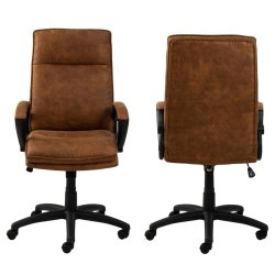 ACT NORDIC Brad skrivebordsstol, m. armlæn - camel polyester og sort nylon