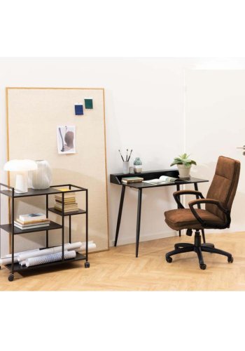 ACT NORDIC Brad skrivebordsstol, m. armln - camel polyester og sort nylon