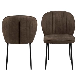 ACT NORDIC Patricia spisebordsstol - lysebrun polyester og sort metal