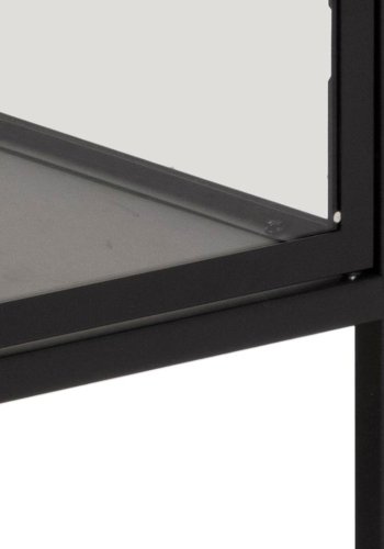 ACT NORDIC Newcastle vitrineskab, m. 2 glaslger - sort metal