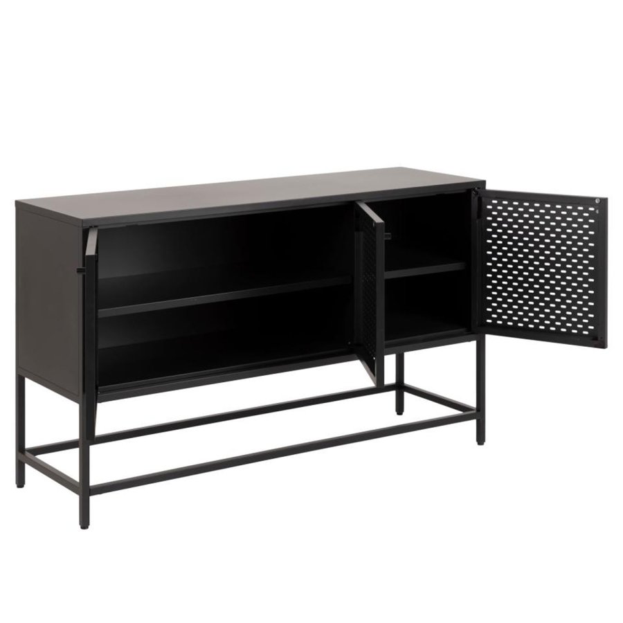 ACT NORDIC Newcastle sknk, m. 3 lger og 2 hylder - sort metal (125x40)