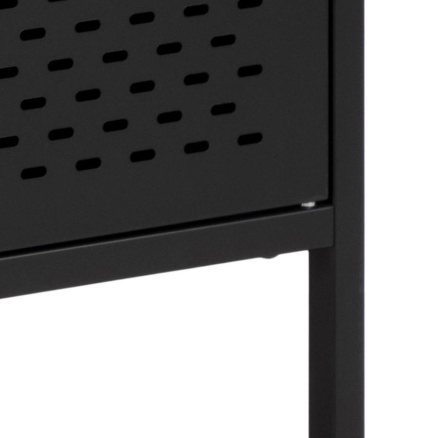 ACT NORDIC Newcastle sknk, m. 3 lger og 2 hylder - sort metal (125x40)