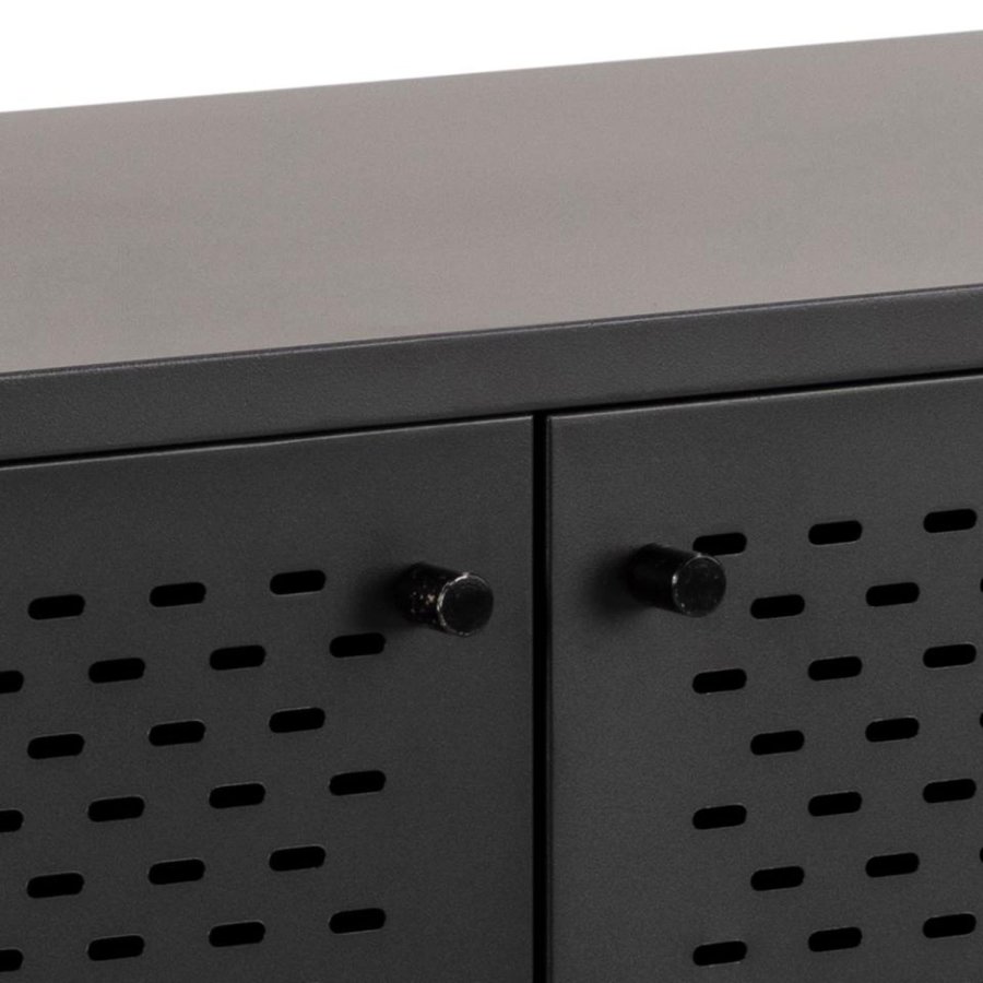 ACT NORDIC Newcastle sknk, m. 3 lger og 2 hylder - sort metal (125x40)